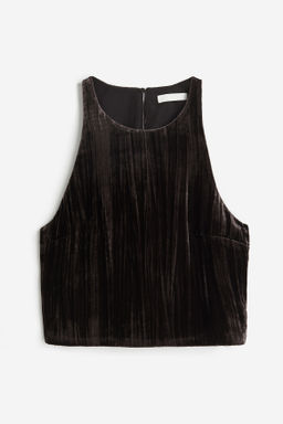 Top cropped de terciopelo - H&m фото 2