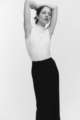 Top en mezcla de modal con cuello perkins - H&m фото 3