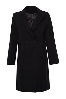 Trendyolmilla Vizon Kruvaze Regular Yunlu Midi Kaban TWOAW25KB00016  фото 8