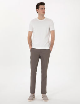Vizon Slim Fit Beli Lastikli Kanvas Pantolon