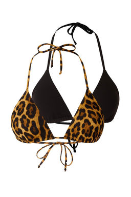 Trendyolmilla Leopar Ve Siyah 2li Ucgen Bikini Ustu TBESS25BU00074 фото 7