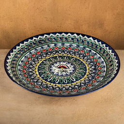 Ляган узбекский Риштанская Керамика, d=42 см, МИКС