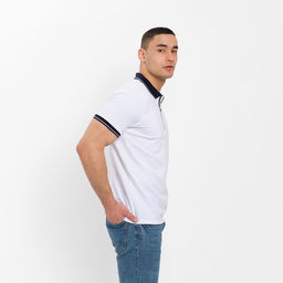 Футболка поло мужская MINAKU REGULAR FIT: белая, р-р 52