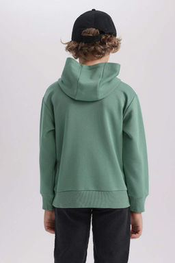 Новая толстовка обычного кроя с капюшоном для мальчиков - Defacto фото 6