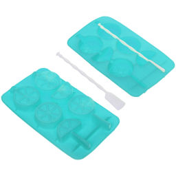 Цена за 5 шт. Форма для льда силиконовая "Дольки" 20*11,5см с палочками, цвета микс