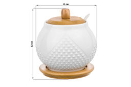 Сахарница 620 мл 11*11*12 см Ромбики + ложка + дер. крышка на дер. подставке - Elan gallery фото 10