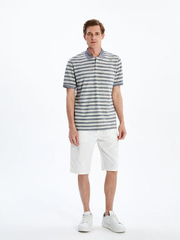 Polo Yaka ?izgili Merserize G?r?n?ml? Erkek Ti??rt