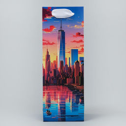 Пакет под бутылку Город счастья, 9 х 25 х 8.9 см - Дарите счастье фото 3