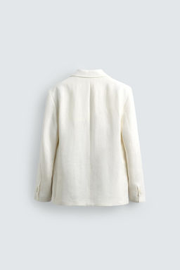 BLAZER RELAXED FIT TRAJE 100% LINO / Blanco