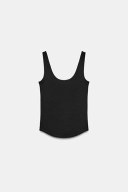 CAMISETA TIRANTES ALGOD?N / Negro - Zara фото 3