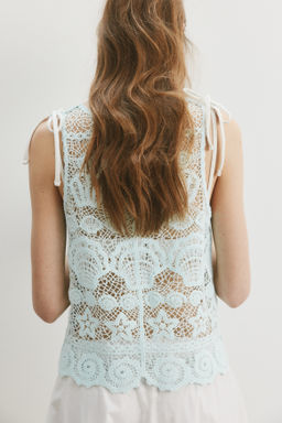 Top efecto crochet con motivos decorativos - H&m фото 3