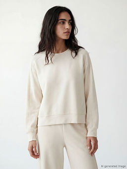 Bisiklet Yaka Oversize Kad?n Sweatshirt