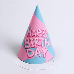 Цена за 2 шт. Колпак бумажный Happy Birthday, (набор 6 шт)