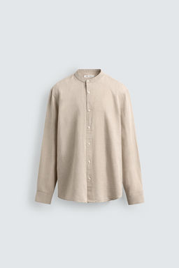 CAMISA RELAXED FIT LINO - ALGOD?N / Beige claro - Zara фото 7