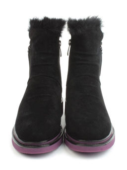 04-A3C1002-21B100M BLACK Ботинки зимние женские (натуральная замша, натуральная шерсть)