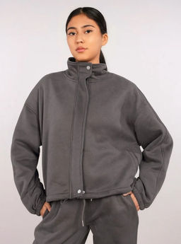 K13431 Толстовка на молнии ГРАФИТ