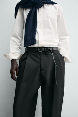 PANTAL?N WIDE FIT PLIEGUES / Negro - Zara фото 5
