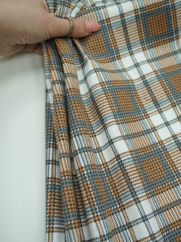 Фланель Клетка цв.орех/серый на белом, ш.1.5м, хлопок-100%, 150гр/м.кв - Купава фото 8