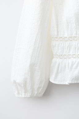 CAMISA ROM?NTICA GOMAS / Blanco roto - Zara фото 5