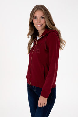 Kad_n Bordo Basic Sweatshirt Sepette S_rpriz _ndirim - U.s. polo assn фото 3