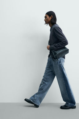 JEANS LOOSE BALLOON FIT BANDAS CONTRASTE / Azul medio - Zara фото 7