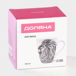 Кружка Доляна «Царь зверей», 350 мл, фарфор