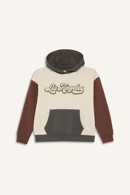 Oversize Kap__onlu Pamuklu Bask_l_ Sweatshirt Erkek _ocuk - Defacto фото 6