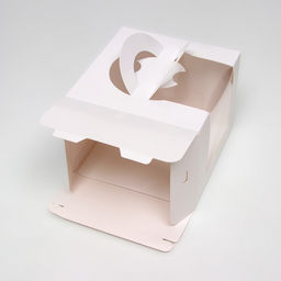 Коробка под бенто - торт с окном, белая, 18×18×14 см