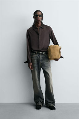 SATIN SHIRT WITH CONTRAST TRIMS