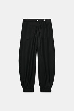 PANTAL?N BALLOON FLUIDO PU?O / Negro - Zara фото 5
