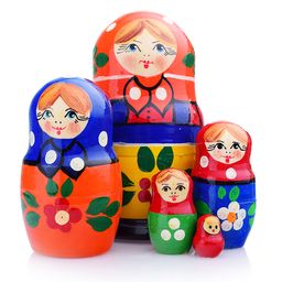 Матрешка 5 в 1 "Загорская роспись"/ окрашенная