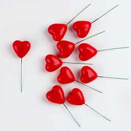 Набор декора на проволоке Сердце 10 шт., размер 1 шт. - 4?2.5?10 см