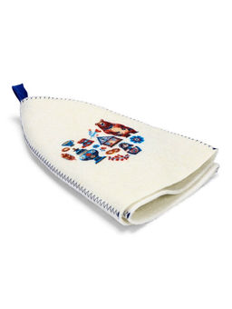 Шапка для бани с принтом "Русские традиции", белая