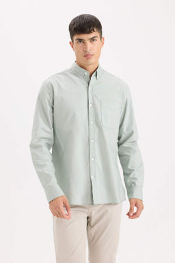 Regular Fit Oxford Cepli Uzun Kollu Basic Duz Beyaz Gomlek - Defacto фото 6