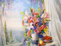 Вышивка крестиком 40х50см, Лилии