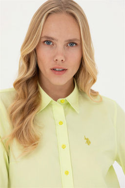 Женская неоново-желтая базовая рубашка с длинным рукавом Неожиданная скидка в корзине - U.s. polo assn фото 2