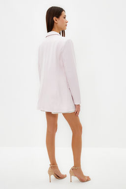 TRENDYOLMILLA Siyah Oversize Astarl? Kruvaze Kapama Dokuma Blazer Ceket TWOAW21CE0145  фото 30