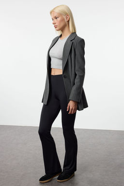 TRENDYOLMILLA Siyah %100 Poliamid Yuksek Bel Super Esnek Pantolon TWOAW25PL00055  фото 2