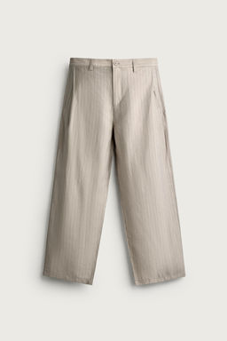 PANTAL?N FLUIDO PLIEGUES LATERALES / Gris / Tostado - Zara фото 11