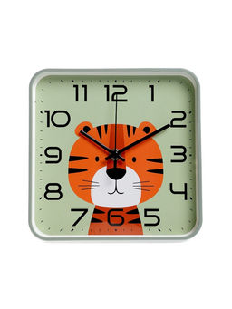 Часы настенные «Тигрёнок», детские, плавный ход, 19×19 см, зелёные