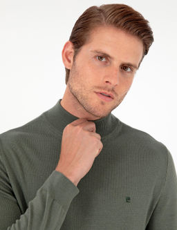 Duman Slim Fit Yar_m Bal_k__ Yaka Basic Triko Kazak - Pierre cardin фото 2