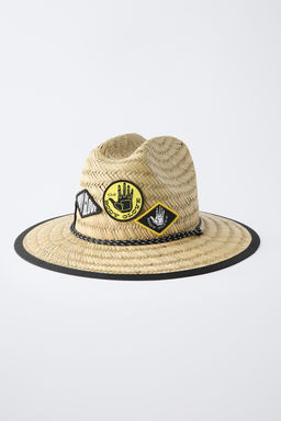6-14 YEARS/ BODY GLOVE  STRAW-EFFECT PATCH HAT