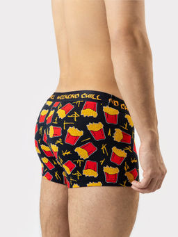 Набор мужских трусов-боксеров (2 шт.) в черно-оранжевых оттенках с принтом картошка на черном +черный 411124-2 - Mark formelle фото 4