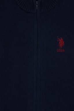 Темно-синий трикотажный кардиган для мальчика Неожиданная скидка в корзине - U.s. polo assn фото 3