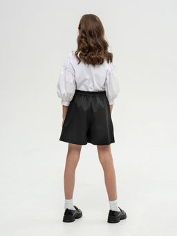 Черные школьные шорты Mooriposh для девочки, модель 0431  фото 12