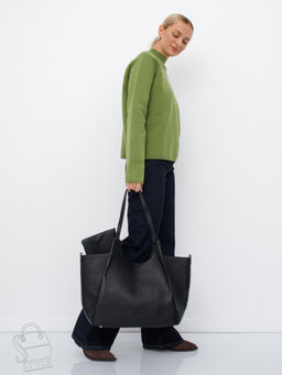 Сумка женская кожаная 1102-1MP black Polina&Eiterou