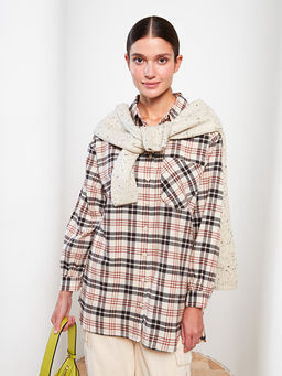 Ekose Oversize Kad?n Oduncu G?mlek