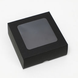 Цена за 10 шт. Коробка складная, крышка-дно, с окном, черная, 13 х 13 х 5 см - UPAK LAND фото 2