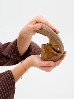 Босоногие туфли 188.natabr.Карамельный наплак+карамельная замша