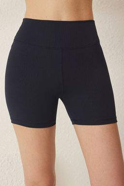 TRENDYOLMILLA Siyah Fitilli Reflektor Bask? Detayl? Orme Spor Sort/K?sa Tayt THMSS25TY00014  фото 9